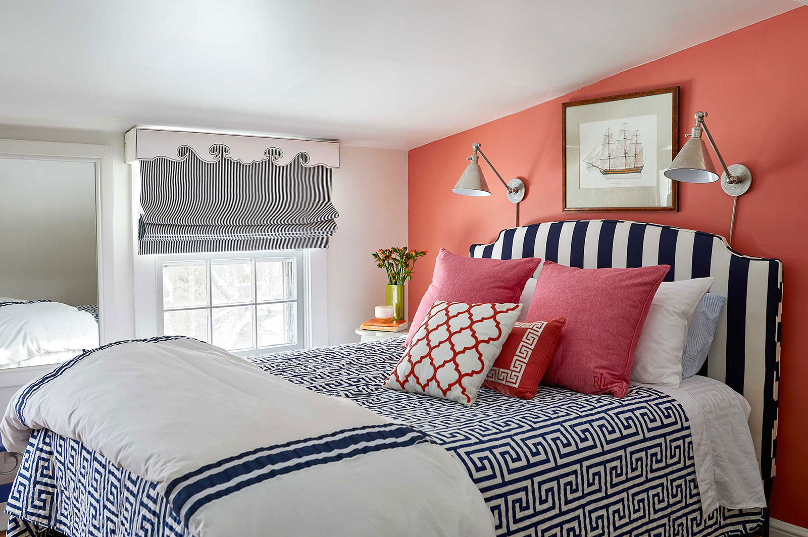Bedroom in The Manse in Warwick, NY designed by The Red Shutters