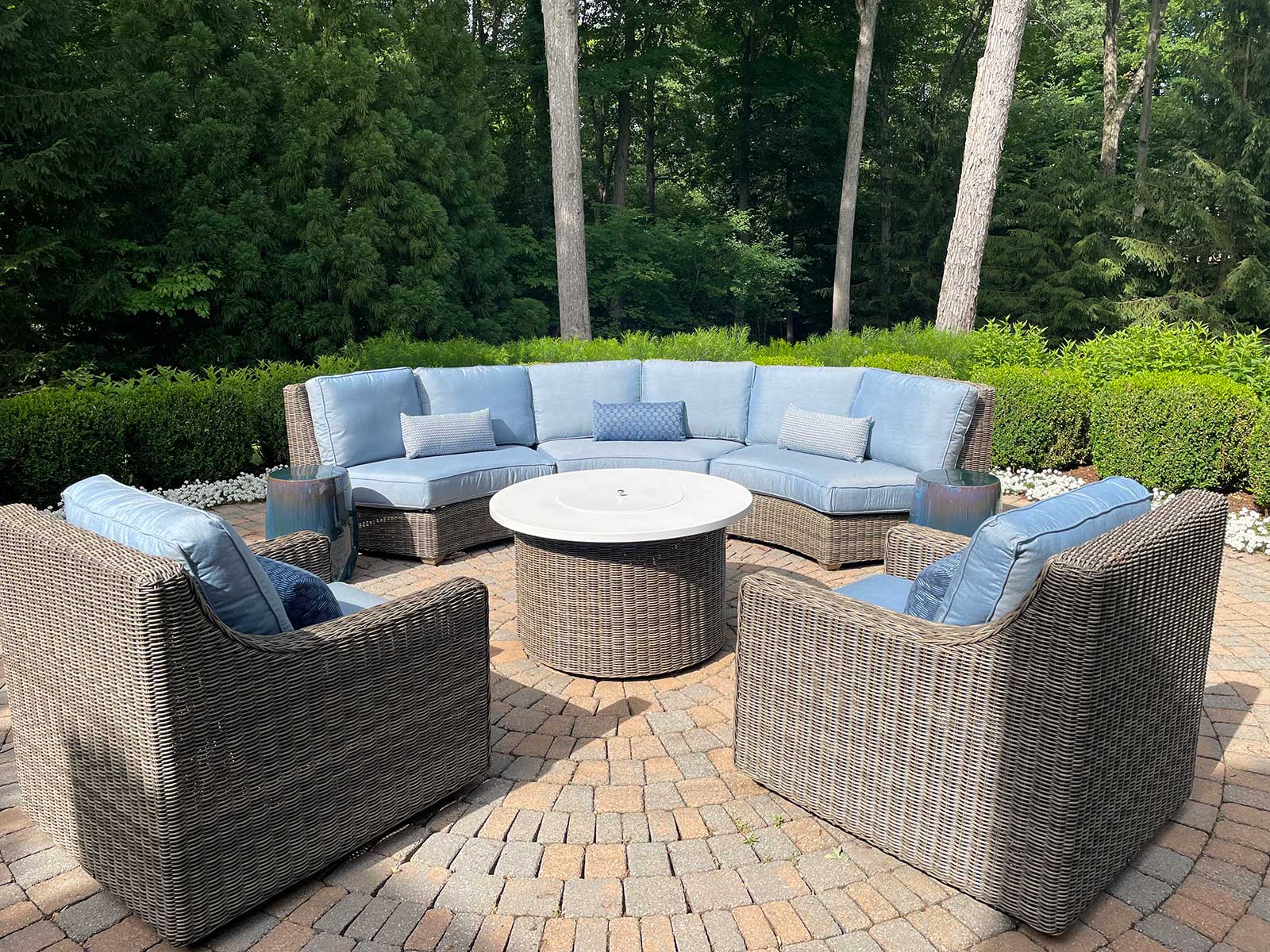 Interior Design for Outdoor Space in Tuxedo Park NY by The Red Shutters