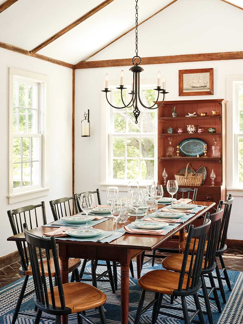 Dining in a Martha’s Vineyard Interior Design Project by The Red Shutters