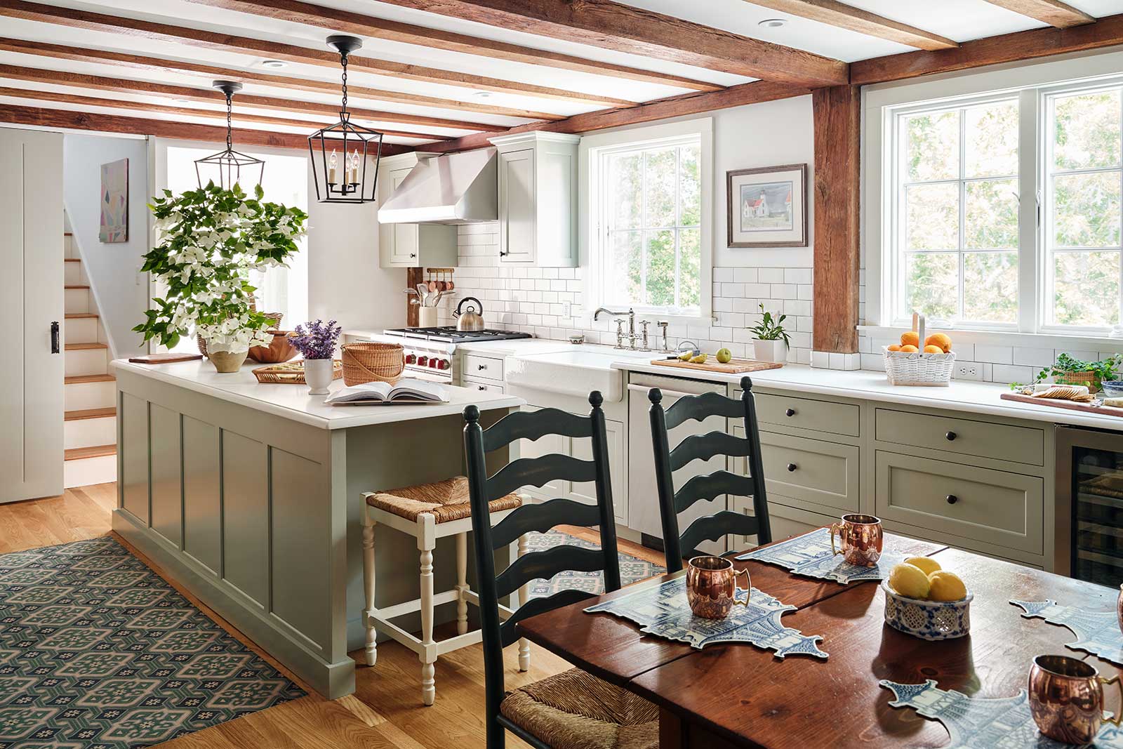 Kitchen in a Martha’s Vineyard Interior Design Project by The Red Shutters