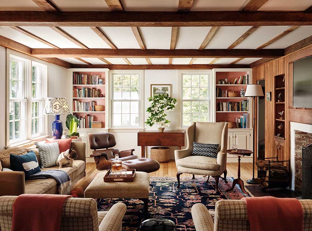 Living Room in a Martha’s Vineyard Interior Design Project by The Red Shutters