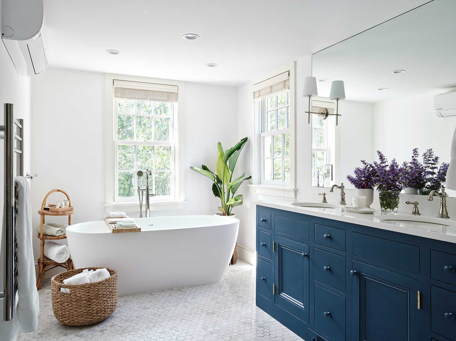 Master Bathroom in a Martha’s Vineyard Interior Design Project by The Red Shutters
