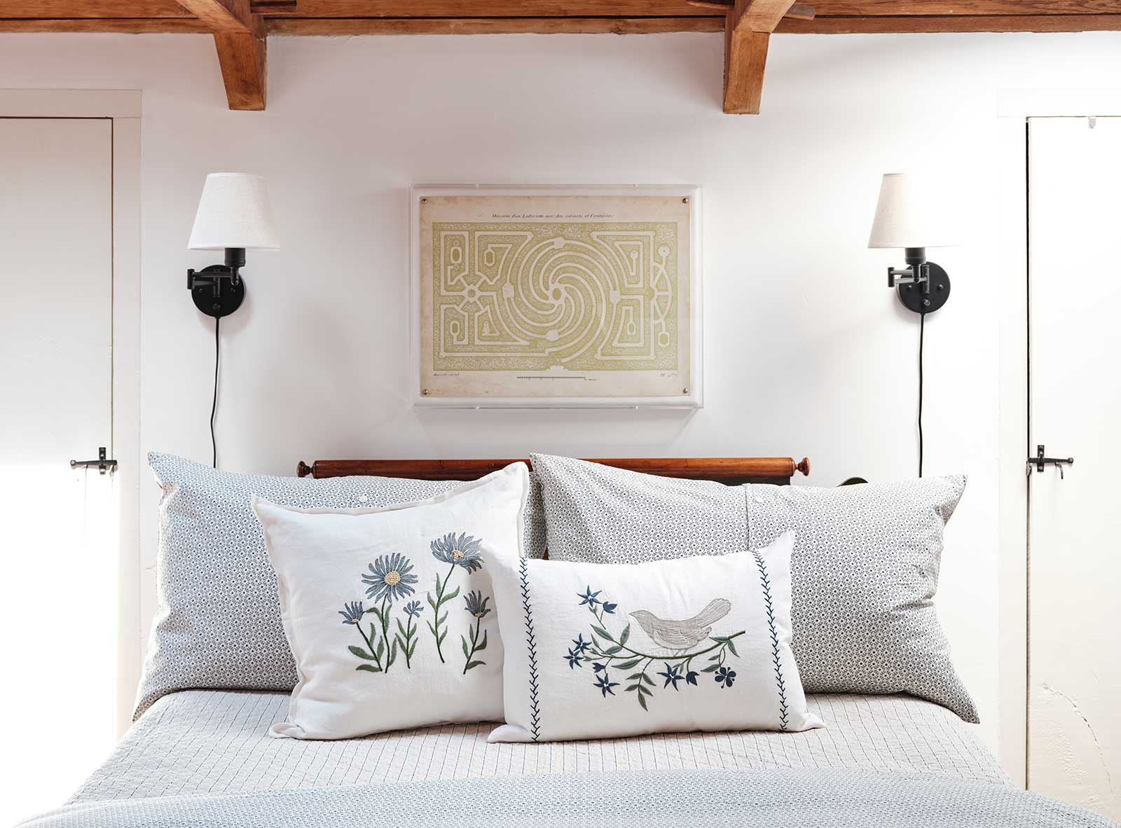 Primary Bedroom in a Martha’s Vineyard Interior Design Project by The Red Shutters