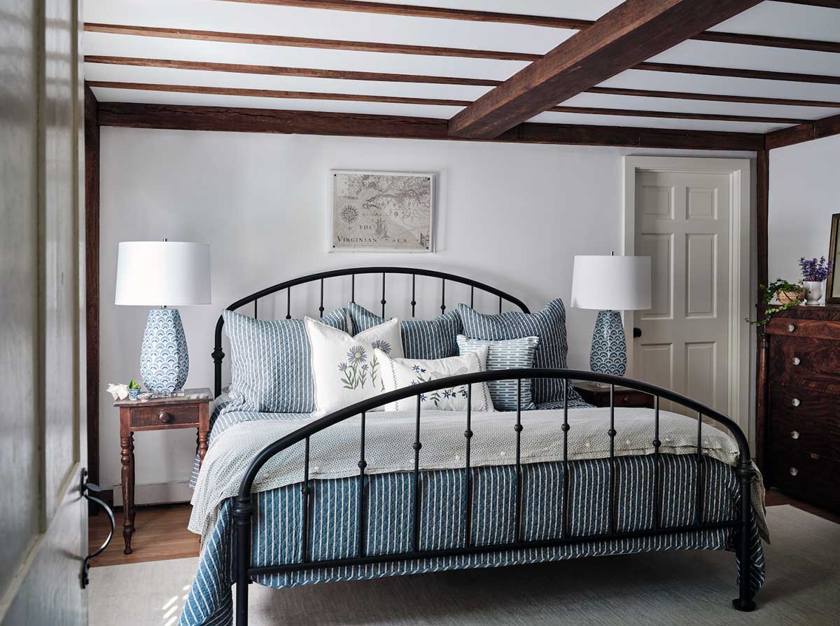 Bedroom in a New England Home Designed by The Red Shutters