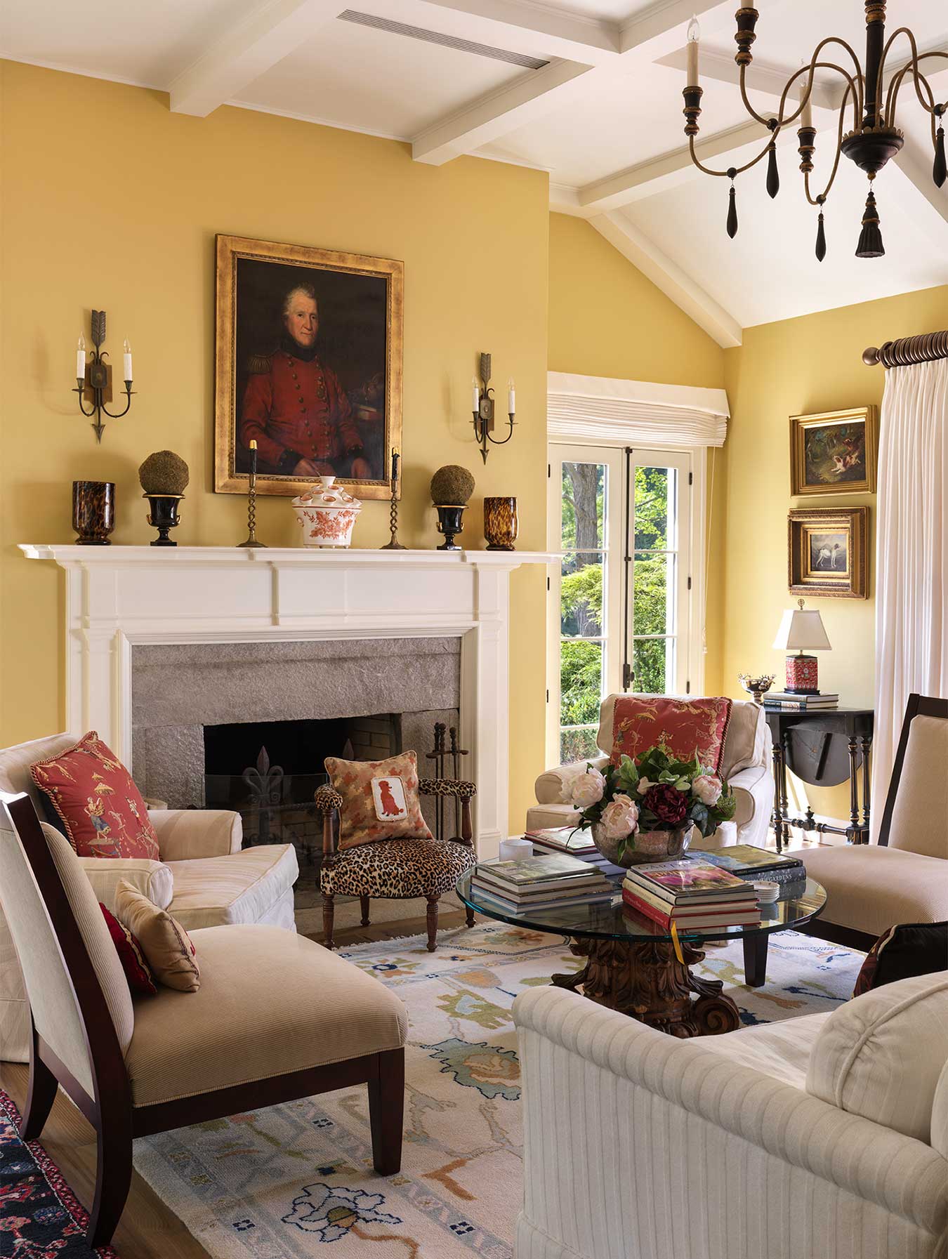 Living Room in a New England Home Designed by The Red Shutters