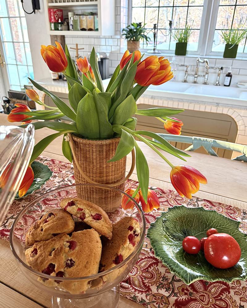 Nantucket Basket Being Used as a Vase