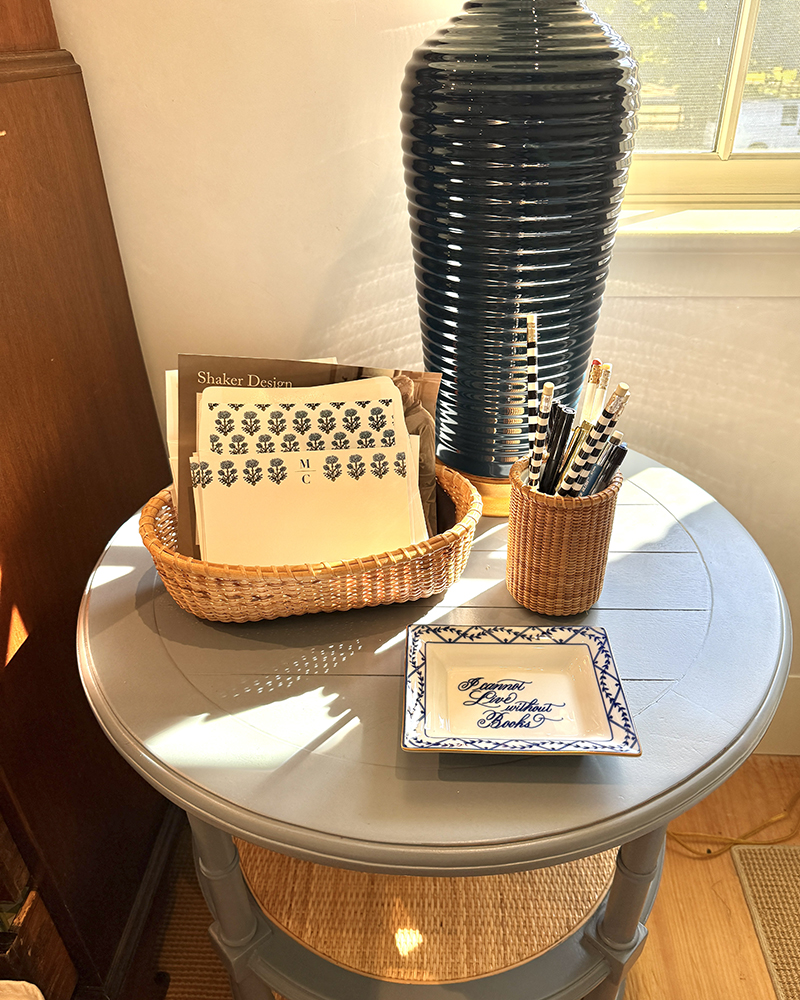 Nantucket Baskets Being Used as a Stationery Holder and Pencil Holder